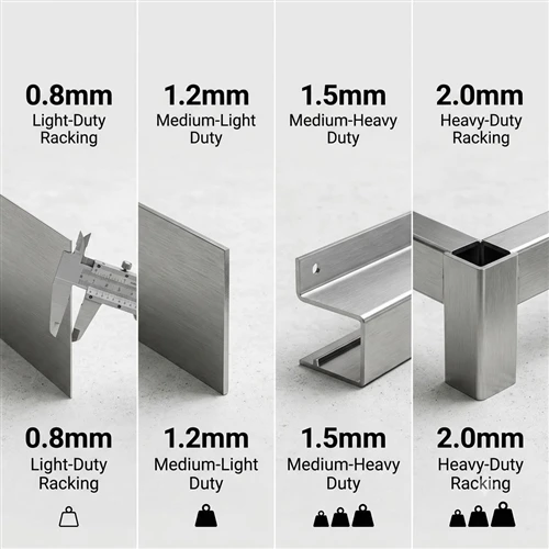 Ståltykkelse for skjermstativ: 0,8 mm vs 1,2 mm vs 1,5 mm vs 2,0 mm